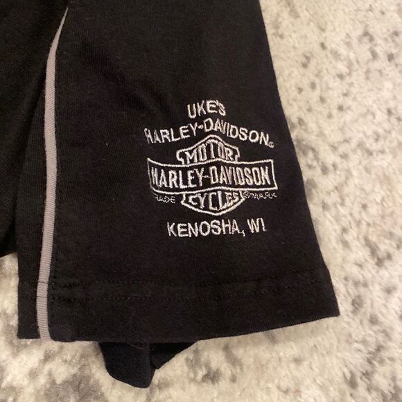 VTG 2012 Harley Davidson 3 button Kenosha WI tee size M in EUC Embroidered Logo - Picture 3 of 9
